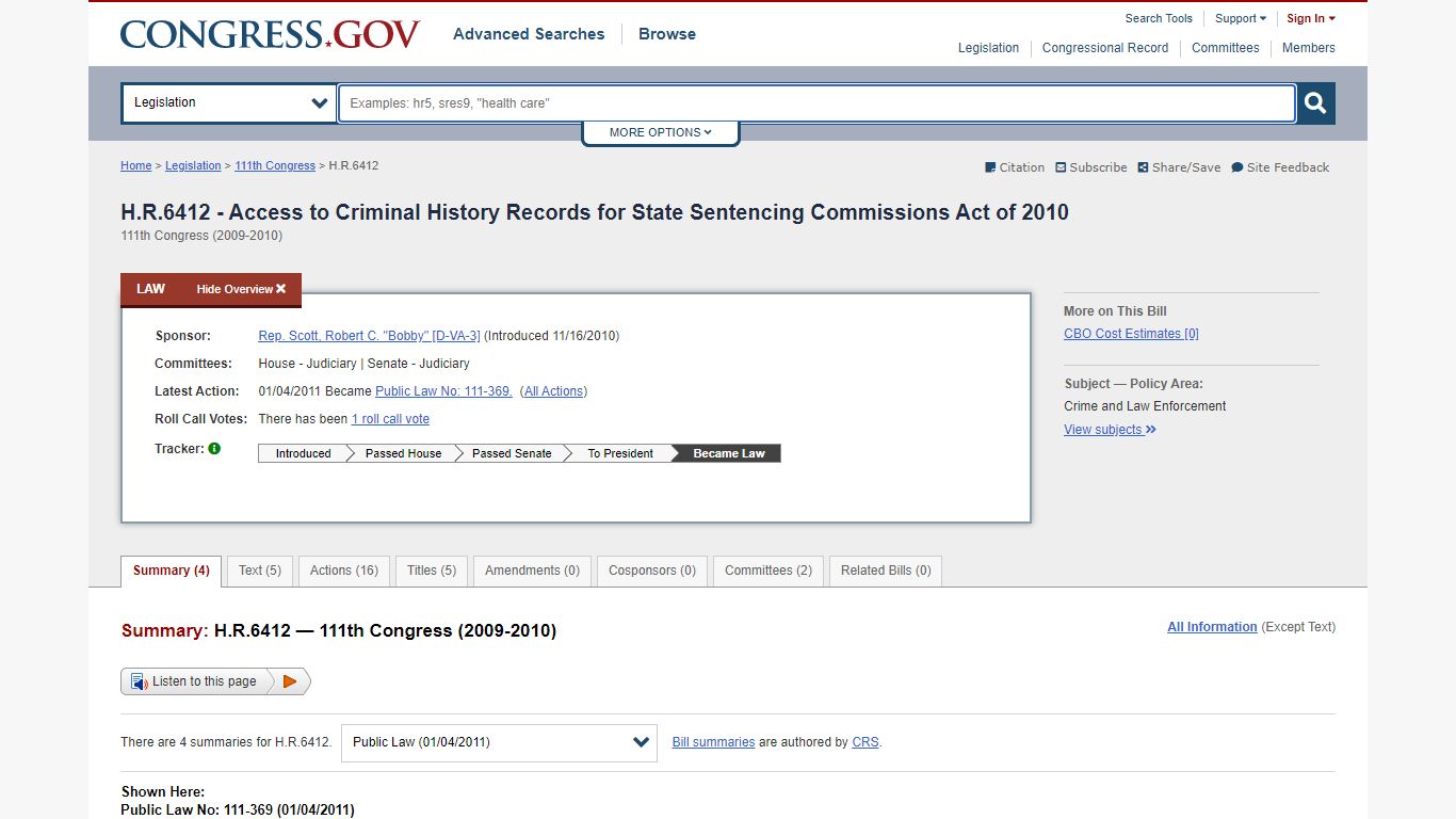 H.R.6412 - Access to Criminal History Records for State ... - Congress